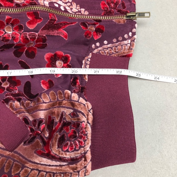 KAS Paisley Ashlyn Velvet Burnout Bomber Jacket XS - Picture 7 of 8